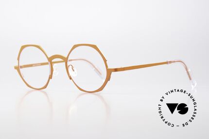 Theo Belgium Wave Pure Titanium Specs Orange, top-notch quality and wearing comfort (Titanium), Made for Women