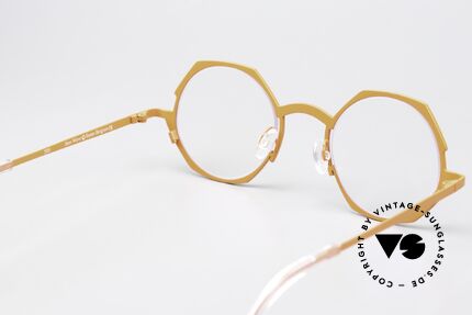 Theo Belgium Wave Pure Titanium Specs Orange, the frame can be glazed with lenses of any kind, Made for Women