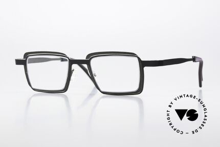 Theo Belgium Eye-Witness YC Black And Gray Eyeglasses Details