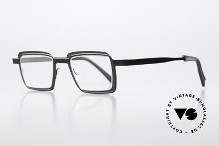 Theo Belgium Eye-Witness YC Black And Gray Eyeglasses, but in real it's sophisticated made, unique Theo rarity!, Made for Men and Women