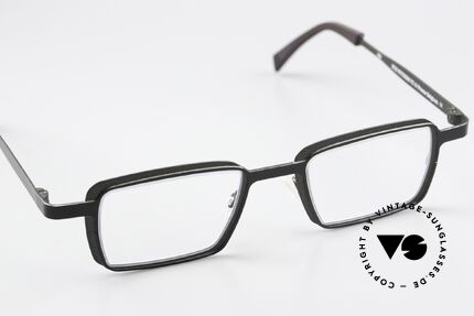 Theo Belgium Eye-Witness YC Black And Gray Eyeglasses, unworn, one of a kind (like all our vintage Theo eyewear), Made for Men and Women