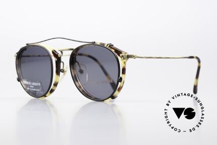 Giorgio Armani 318 Panto Glasses With Clip-On, high-end quality and very interesting frame pattern, Made for Men