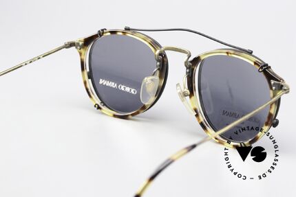 Giorgio Armani 318 Panto Glasses With Clip-On, no retro specs, but a 35 years old original, size 49/20, Made for Men