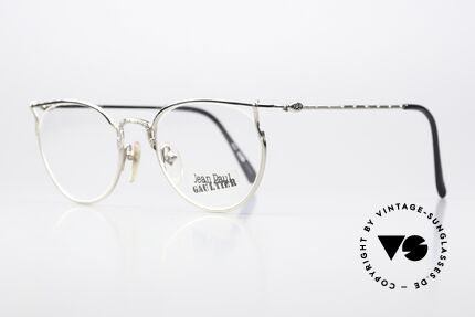 Jean Paul Gaultier 55-3177 Designer Eyewear 1997, interesting construction (semi rimless setting), Made for Men and Women