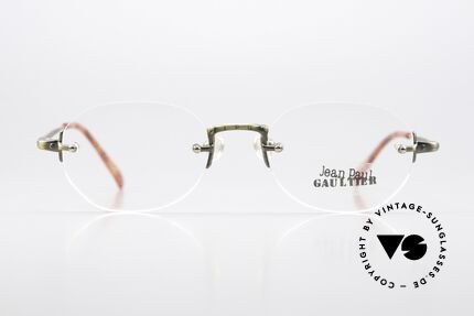 Jean Paul Gaultier 55-4671 90's Made In Japan Original, rimless glasses, but striking & fancy (designer piece), Made for Men and Women
