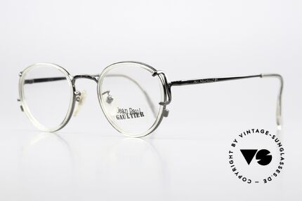 Jean Paul Gaultier 55-3271 Panto Designer Specs 1997, high-end frame with many fancy details in size 45/22, Made for Men and Women