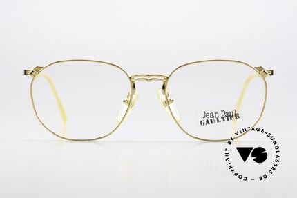Jean Paul Gaultier 55-2173 Gold-Plated Glasses 90's, noble gold-plated frame with original JPG DEMO lenses, Made for Men and Women