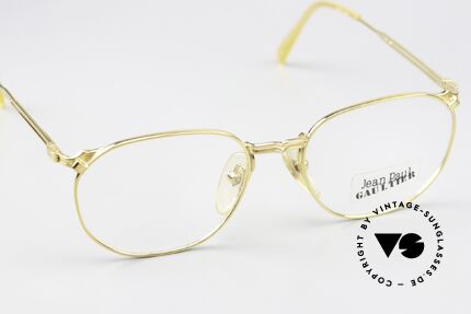 Jean Paul Gaultier 55-2173 Gold-Plated Glasses 90's, top-notch craftsmanship (made in Japan) from 1996/97, Made for Men and Women