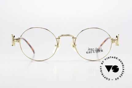 Jean Paul Gaultier 55-5106 Gold Plated Designer Frame, gold-plated frame with many fancy details (check pics!), Made for Men and Women