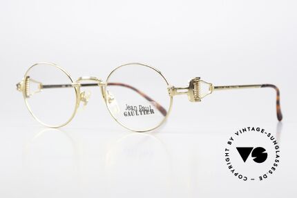 Jean Paul Gaultier 55-5106 Gold Plated Designer Frame, these days, often called as vintage "steampunk glasses", Made for Men and Women