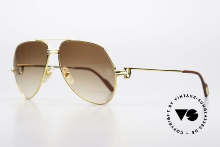 Cartier Vendome LC - M Sun Lenses With Cartier Logo, 22ct gold-plated (with LC decor) in Medium size 59-14, Made for Men
