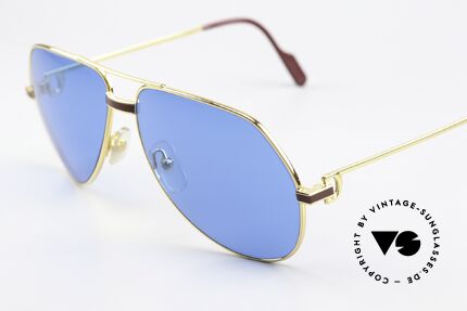 Cartier Vendome Laque - L Ultramarine Deep Blue Lapis, luxury frame (22ct gold-plated) with full orig. packing!, Made for Men