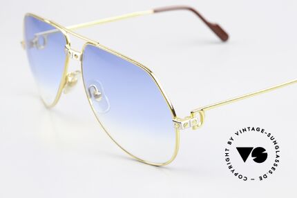 Cartier Vendome Santos - L With Light Blue Sun Lenses, elegant, new sun lenses with a slight 35% blue gradient, Made for Men