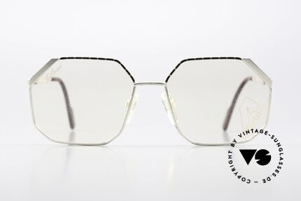 Alpina FM43 Rare 80's Eyewear No Retro, silver metal frame with interesting black pattern, Made for Men and Women