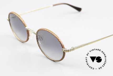 Giorgio Armani 223 90's Frame Leather Cover, blue-gray gradient sun lenses for 100% UV protection, Made for Men and Women