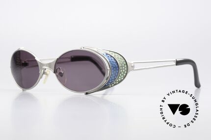 Jean Paul Gaultier 56-7109 90's Steampunk Sunglasses, many very interesting "retro-futuristic" frame elements, Made for Men and Women