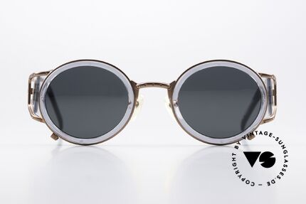 Jean Paul Gaultier 58-6201 Vintage Celebrity Glasses, metal & plastic combination in copper / translucent, Made for Men and Women
