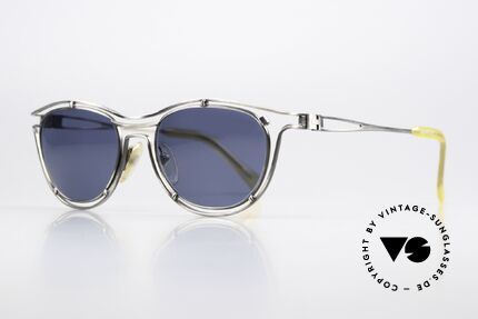 Jean Paul Gaultier 56-2176 True Designer Sunglasses, brushed titan with dark-blue sun lenses; 100% UV, Made for Men and Women