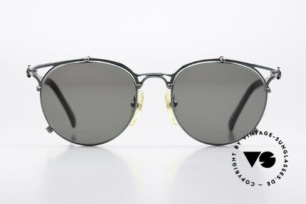 Jean Paul Gaultier 56-2171 Fir Green Metallic Frame 90s, panto sunglass' design interpreted by Jean P. Gaultier, Made for Men and Women
