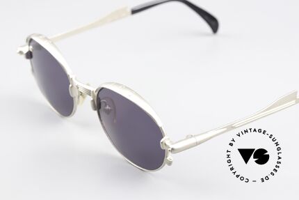 Jean Paul Gaultier 56-4175 Ultra Rare Sunglasses 1997, color 2: frame = 'silver matte', lenses = 'blue smoke', Made for Men and Women