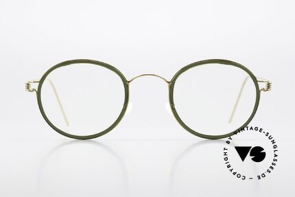 Lindberg Lex 47 Air Titan Rim Minimalist Panto Glasses, unisex eyeglasses; with frame color PGT: polished gold, Made for Men and Women