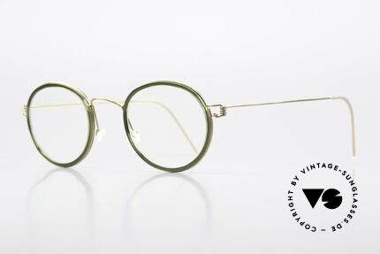 Lindberg Lex 47 Air Titan Rim Minimalist Panto Glasses, inner rim = in "greenish", size 47/25 & temple 145mm, Made for Men and Women