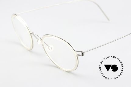 Lindberg Lex 45 Air Titan Rim Frame In Silver And Crystal, striking refined Air Titan frame with Acetate inner rim, Made for Men and Women