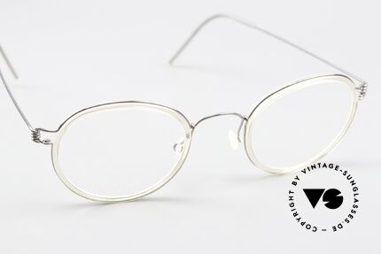 Lindberg Lex 45 Air Titan Rim Frame In Silver And Crystal, unworn, NOS, with original magnetic case by Lindberg, Made for Men and Women