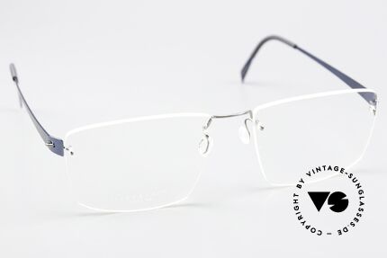 Lindberg 2393 Spirit Titan Silver And Blue Metallic, resilient & flexible frame (lens shape can be modified), Made for Men