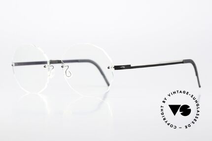 Lindberg 2324 Strip Titan Big Round Rimless Frame, true designer glasses for women and men (UNISEX), Made for Men and Women