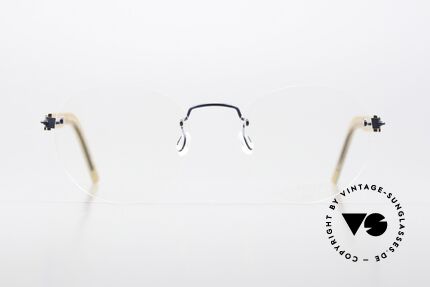 Lindberg 2110 Spirit Titan Blue Metallic Light Brown, small rimless eyeglass-frame for ladies & gentlemen, Made for Men and Women
