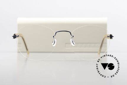 Lindberg 2110 Spirit Titan Blue Metallic Light Brown, resilient & flexible frame (lens shape can be modified), Made for Men and Women