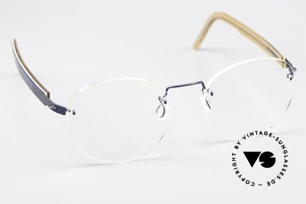 Lindberg 2110 Spirit Titan Blue Metallic Light Brown, unworn, NOS, with original magnetic case by Lindberg, Made for Men and Women