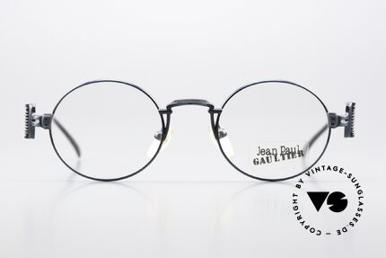 Jean Paul Gaultier 55-5106 Rare Vintage Eyewear 1994, 'SMOKE BLUE METALLIC' frame with many fancy details, Made for Men and Women