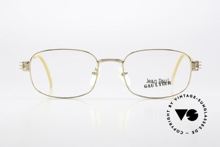 Jean Paul Gaultier 55-6107 Gold Plated Designer Frame, solid frame with many fancy details; size 52/19, 140, Made for Men and Women