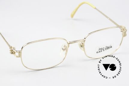 Jean Paul Gaultier 55-6107 Gold Plated Designer Frame, NO retro fashion;  a 30 years old rarity; true vintage!, Made for Men and Women