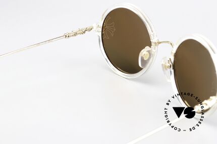 Chrome Hearts Moist Fleur de Lis & Gold Plated, gold mirrored sun lenses (with 100% UV protection), Made for Men and Women