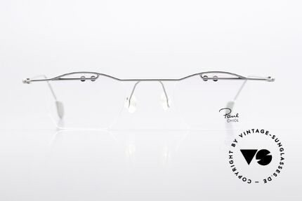 Paul Chiol 02 Rimless Specs With Upper Bar, lenses are fixed to the frame with small screws, Made for Men and Women