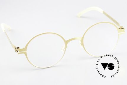 Mykita Pit Glasses Round Glossy Gold, unworn model with full original packaging by MYKITA, Made for Men and Women