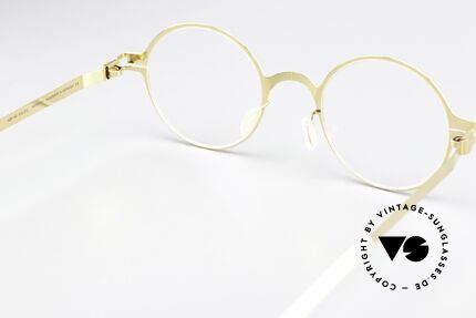 Mykita Pit Glasses Round Glossy Gold, the frame can be glazed optionally (optical / sun lenses), Made for Men and Women