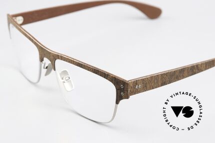 Lucas de Stael Nemus 14 Wood Leather Natural Specs, Nemus Collection made with extra adjustable nosepads, Made for Men