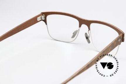 Lucas de Stael Nemus 14 Wood Leather Natural Specs, the frame can be glazed as required (progressive lenses), Made for Men
