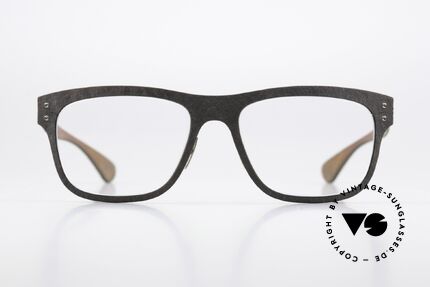Lucas de Stael Stratus Thin 10 Frame With Leather Cover, a pair of classic designer glasses; handmade in France, Made for Men
