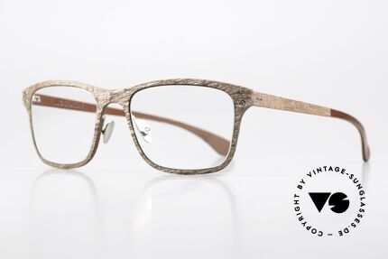 Lucas de Stael Stratus Thin 02 Copper Granite Brown Leather, luxury model with leather cover (connoisseur glasses), Made for Men