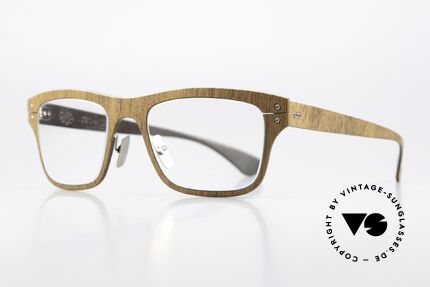 Lucas de Stael Nemus 22 Walnut + Dark Brown Leather, luxury model with leather cover (connoisseur glasses), Made for Men