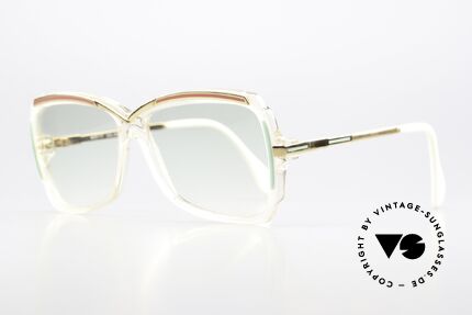 Cazal 177 Ladies Designer Frame 1987, brilliant coloring: crystal / turquois / gold / red, Made for Women