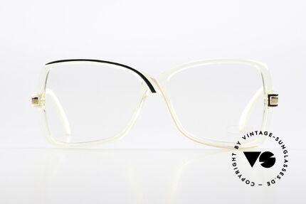 Cazal 175 True Vintage 80's Frame, crystal-clear plastic frame with swinging lines, Made for Women