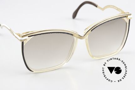 Cazal 157 Great Old 80s Ladies Glasses, light brown tinted sun lenses; 100% UV protect., Made for Women