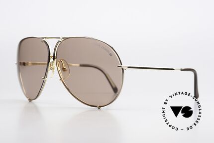 Porsche 5621 XL 1980's Aviator Shades, old original, col. 46 = GOLD-PLATED + Porsche case, Made for Men
