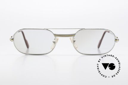 Cartier MUST LC - S 90's Luxury Frame Platinum, this pair with Louis Cartier decor, S size 53/20, 130, Made for Men